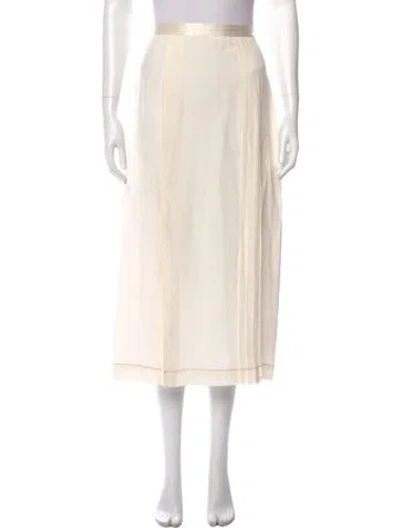 Pre-owned La Ligne Silk Midi Length Skirt In Neutral