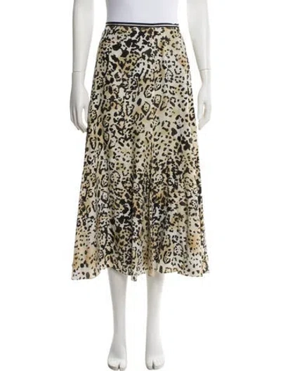 Pre-owned La Ligne Silk Midi Length Skirt In Neutral