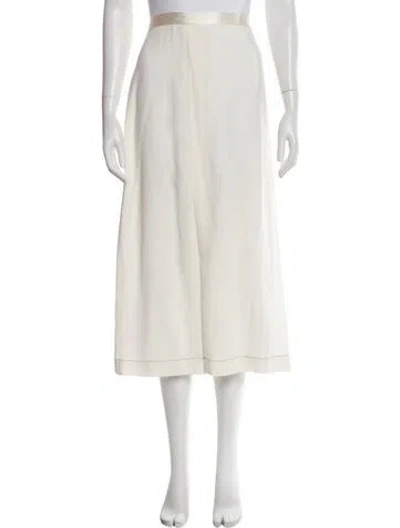 Pre-owned La Ligne Silk Midi Length Skirt In Neutral