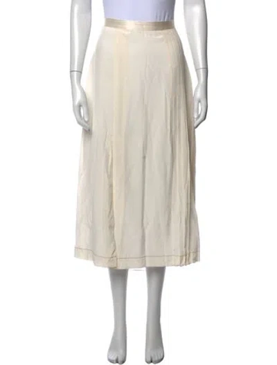 Pre-owned La Ligne Silk Midi Length Skirt In Neutrals