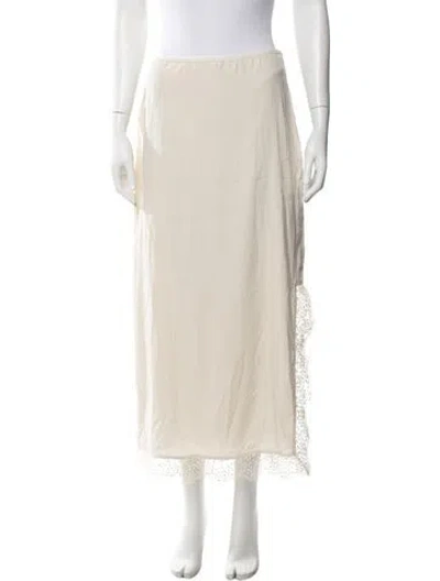 Pre-owned La Ligne Silk Midi Length Skirt In Neutrals