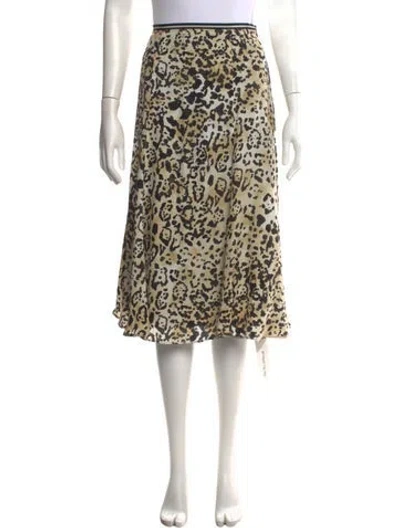 Pre-owned La Ligne Silk Midi Length Skirt In Neutrals