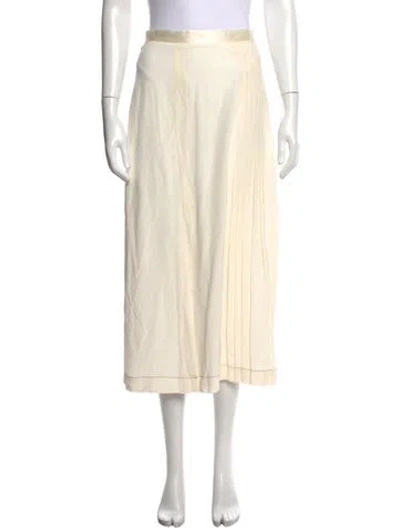 Pre-owned La Ligne Silk Midi Length Skirt In Neutrals