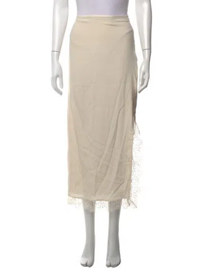 Pre-owned La Ligne Silk Midi Length Skirt In Neutrals