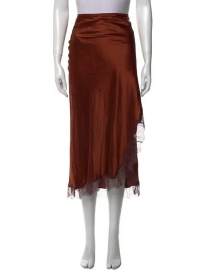 Pre-owned La Ligne Silk Midi Length Skirt W/ Tags In Multi