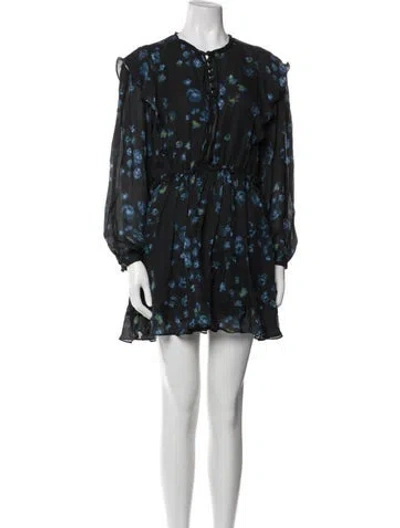 Pre-owned La Ligne Silk Mini Dress In Blue