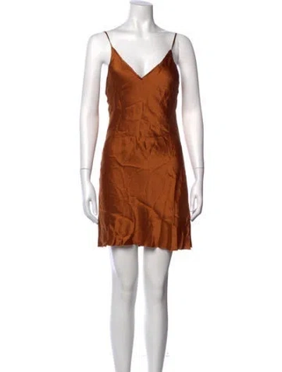 Pre-owned La Ligne Silk Mini Dress In Orange