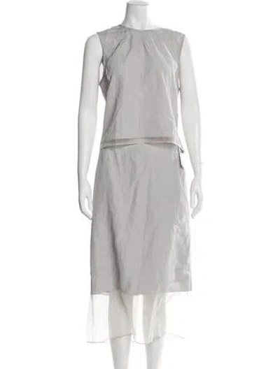 Pre-owned La Ligne Silk Short Set In Gray