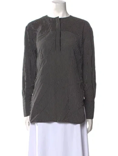 Pre-owned La Ligne Silk Striped Blouse In Multi