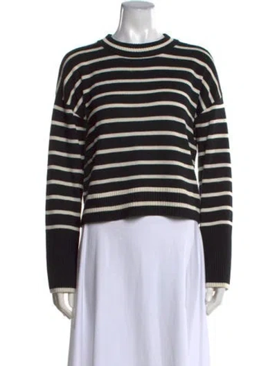 Pre-owned La Ligne Silk Striped Sweater In Black