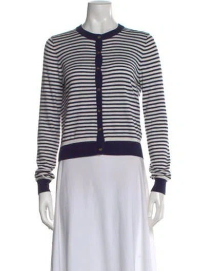 Pre-owned La Ligne Silk Striped Sweater In Blue