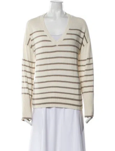 Pre-owned La Ligne Silk Striped Sweater In Neutral