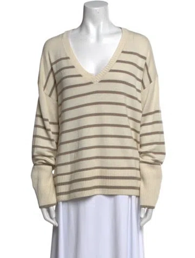Pre-owned La Ligne Silk Striped Sweater In Neutral
