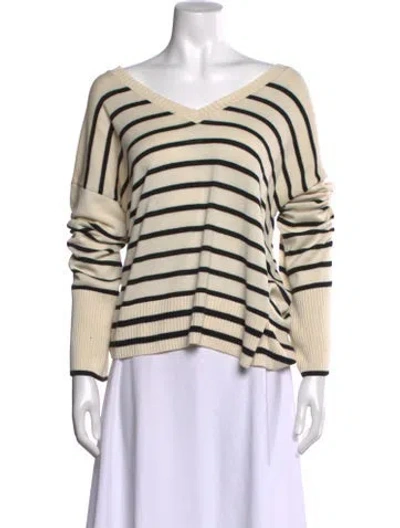 Pre-owned La Ligne Silk Striped Sweater In Neutral