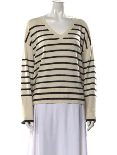 Pre-owned La Ligne Silk Striped Sweater In Neutral