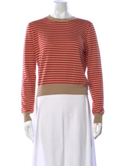 Pre-owned La Ligne Silk Striped Sweater In Red