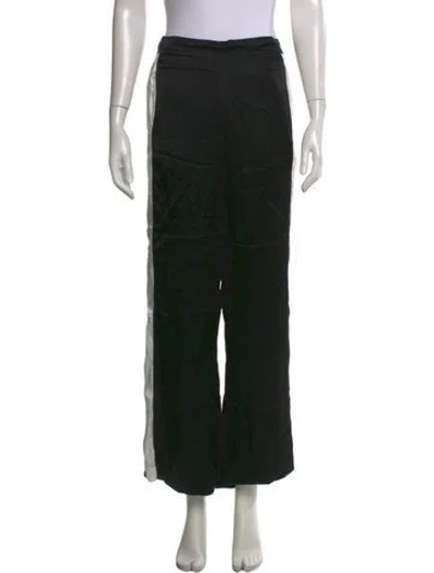 Pre-owned La Ligne Silk Wide Leg Pants In Black