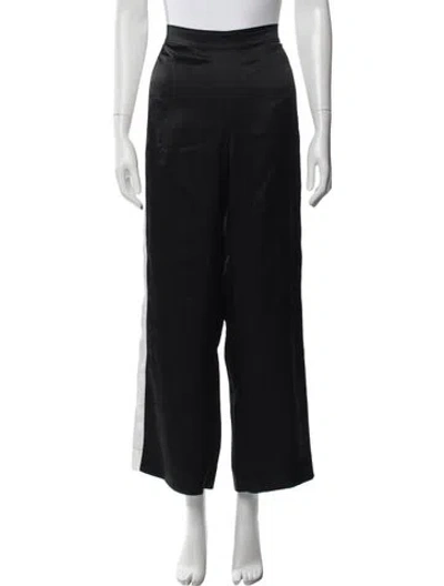 Pre-owned La Ligne Silk Wide Leg Pants In Black