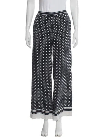 Pre-owned La Ligne Silk Wide Leg Pants In Blue