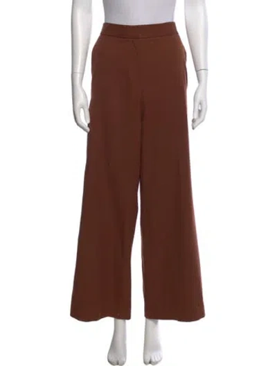 Pre-owned La Ligne Silk Wide Leg Pants In Brown