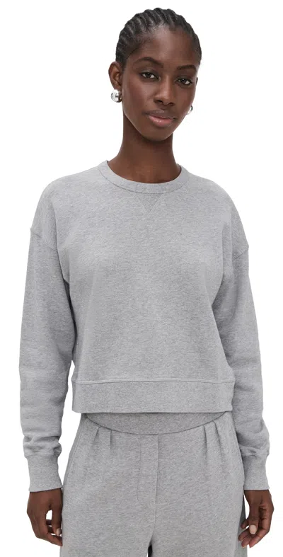 La Ligne Solid Cropped James Sweatshirt Light Grey In Gray