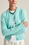 La Ligne Solid Lean Lines Cardigan In Blue