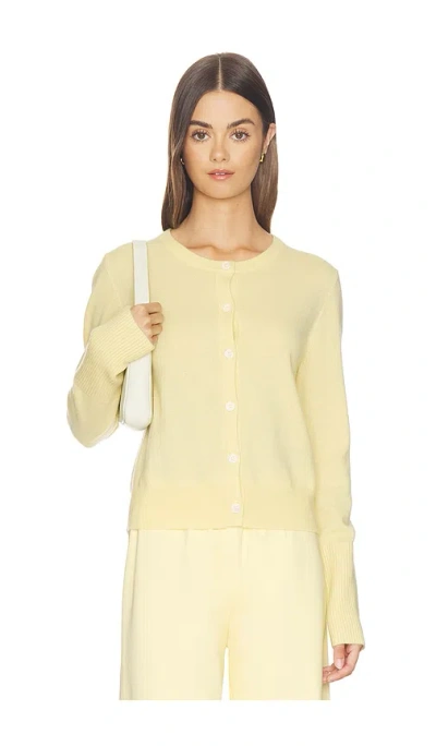 La Ligne Solid Lean Lines Cardigan In Yellow