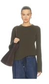 La Ligne Solid Lean Lines Sweater In Green