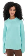 La Ligne Solid Marin Sweater Aqua In Blue
