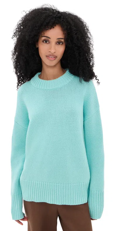 La Ligne Solid Marin Sweater Aqua In Blue