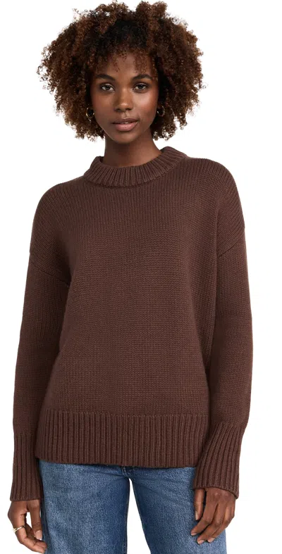 La Ligne Solid Marin Sweater Chocolate In Cocoa
