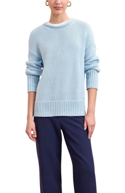 La Ligne Solid Marina Sweater In Blue
