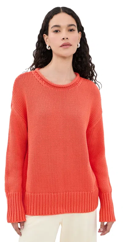 La Ligne Solid Marina Sweater Coral In Orange