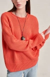 La Ligne Solid Marina Sweater In Orange