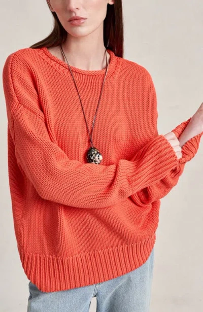 La Ligne Solid Marina Sweater In Orange