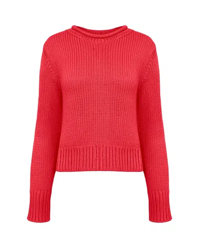 La Ligne Solid Mini Marina Sweater In Red