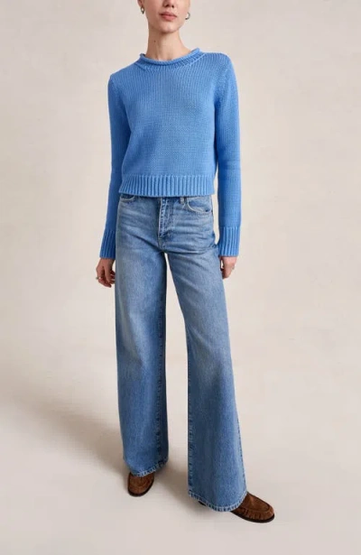 La Ligne Solid Mini Marina Sweater In Blue
