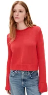 La Ligne Solid Mini Marina Sweater Deep Coral