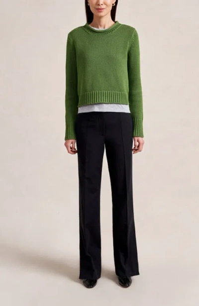 La Ligne Solid Mini Marina Sweater In Green