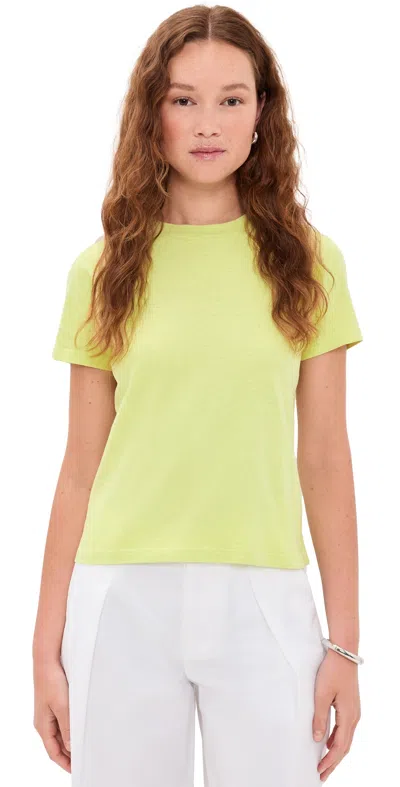 La Ligne Solid Molly Tee Light Key Lime In Yellow