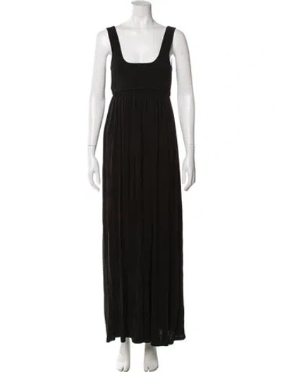Pre-owned La Ligne Square Neckline Long Dress In Black