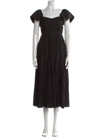 Pre-owned La Ligne Square Neckline Long Dress In Black