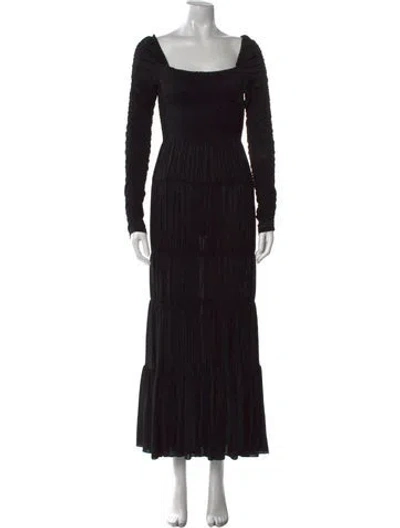 Pre-owned La Ligne Square Neckline Long Dress In Black