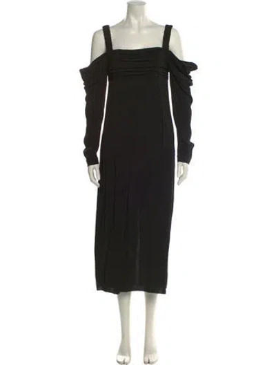 Pre-owned La Ligne Square Neckline Long Dress In Black