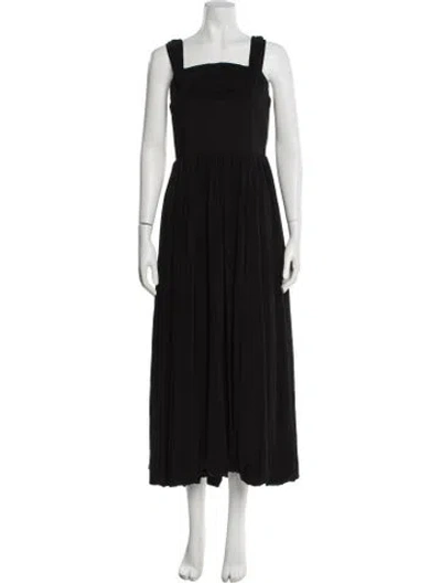 Pre-owned La Ligne Square Neckline Long Dress In Black