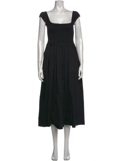 Pre-owned La Ligne Square Neckline Long Dress In Black