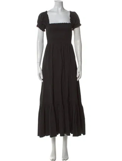 Pre-owned La Ligne Square Neckline Long Dress In Black