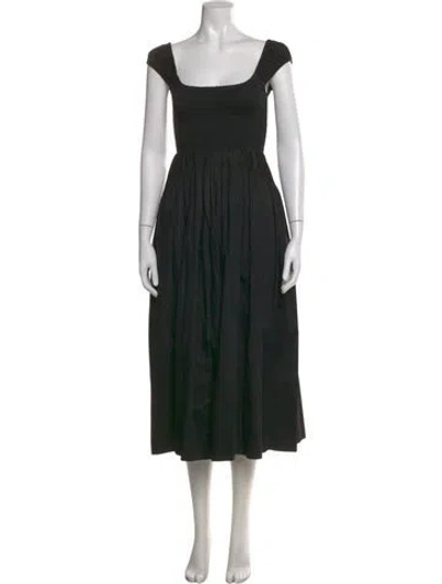 Pre-owned La Ligne Square Neckline Long Dress In Black