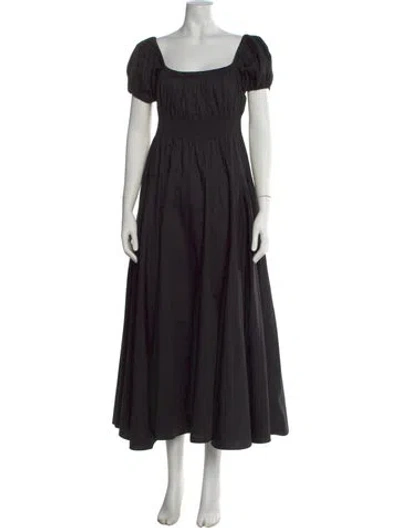 Pre-owned La Ligne Square Neckline Long Dress In Black