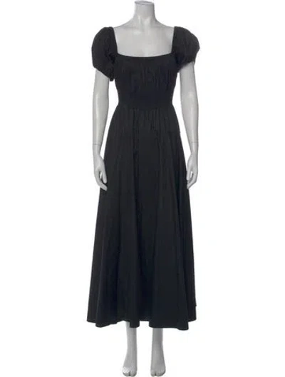Pre-owned La Ligne Square Neckline Long Dress In Black